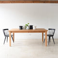 Extendable Tapered Leg Dining Table Pictured In White Oak Clear