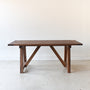 Farmhouse Trestle Dining Table Pictured In Walnut Clear 