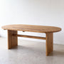 Modern Timber Oval Dining Table Pictured In Reclaimed Oak Clear