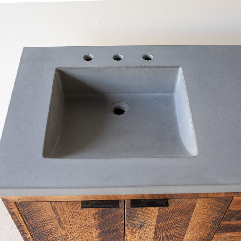 Concrete Vanity Top with Double Integral Sink