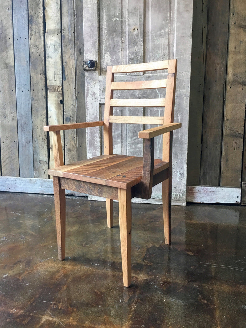 Farmhouse Wood Dining Chair - With Arm Rests - Specifications: