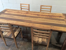 Breadboard Extendable Dining Table 
Pictured in Reclaimed Oak Textured Featured with our Farmhouse Wood Dining Chairs in Mixed Woods. Featured with our  &lt;a href=&quot;https://wwmake.com/products/reclaimed-wood-dining-chairs-barnwood-dining-chairs&quot;&gt; Farmhouse Dining Chair&lt;/a&gt; 