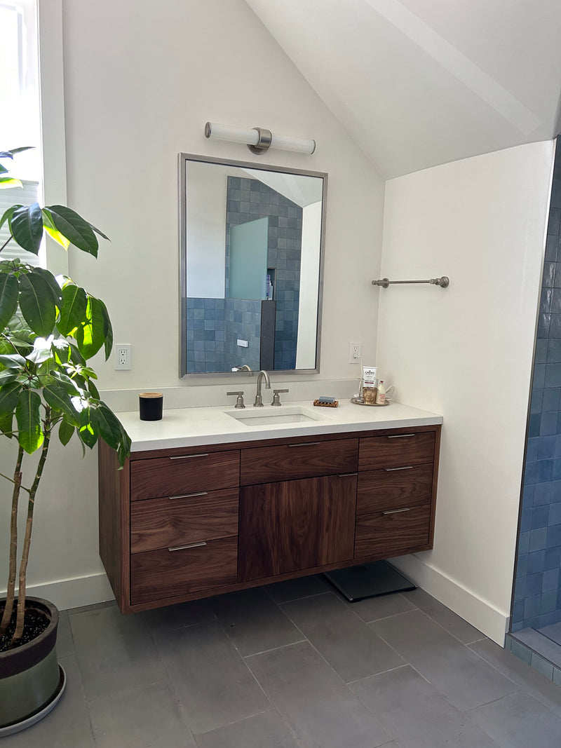 Modern Floating Wood Vanity / Single Sink – What WE Make