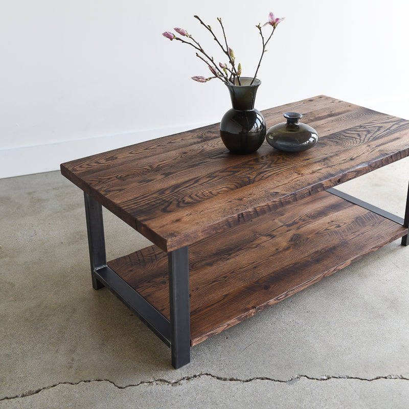 A closer look at Metal Coffee Table With Rustic Industrial And Reclaimed Wood