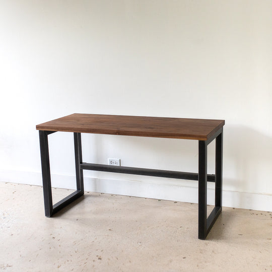 Industrial Wood Desk / 2" x 2" Metal Frame