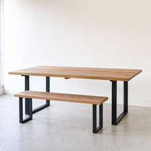 Industrial Modern Dining Table Pictured in White Oak Natural