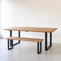 Industrial Modern Dining Table Pictured in White Oak Natural