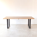 Industrial Modern Dining Table Pictured In White Oak Natural &amp; Blackened Metal