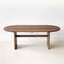 Modern Timber Oval Dining Table Pictured in Reclaimed Oak Walnut