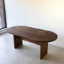 Modern Timber Oval Dining Table Pictured in Walnut Clear