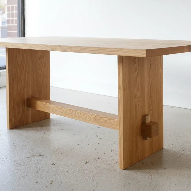Modern Timber Dining Table shown on an angle.
