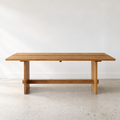 Modern Timber Frame Dining Table Pictured in Reclaimed Oak Clear
