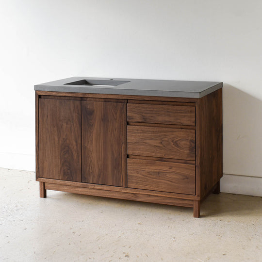 52" Modern Wood Vanity / Offset Single Sink