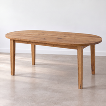 Oval Tapered Leg Dining Table Pictured in Reclaimed Oak Clear