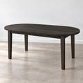 Oval Tapered Leg Dining Table Pictured in White Oak Black