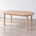 Oval Tapered Leg Dining Table Pictured in White Oak Natural