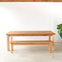 Plank Farmhouse Dining Table Pictured in Ash Clear
Featured with our &lt;a href=&quot;https://wwmake.com/products/reclaimed-wood-seating-bench&quot;&gt; Farmhouse Wood Bench &lt;/a&gt; 