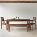 Plank Farmhouse Dining Table Pictured in Reclaimed Oak Walnut
Featured with our Farmhouse Wood Dining Chairs in Mixed Woods. Featured with our  &lt;a href=&quot;https://wwmake.com/products/reclaimed-wood-dining-chairs-barnwood-dining-chairs&quot;&gt; Farmhouse Dining Chair&lt;/a&gt; also Featured with our &lt;a href=&quot;https://wwmake.com/products/reclaimed-wood-seating-bench&quot;&gt; Farmhouse Wood Bench &lt;/a&gt; 