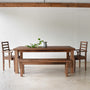 Plank Farmhouse Dining Table Pictured in Reclaimed Oak Walnut
Featured with our Farmhouse Wood Dining Chairs in Mixed Woods. Featured with our  &lt;a href=&quot;https://wwmake.com/products/reclaimed-wood-dining-chairs-barnwood-dining-chairs&quot;&gt; Farmhouse Dining Chair&lt;/a&gt; also Featured with our &lt;a href=&quot;https://wwmake.com/products/reclaimed-wood-seating-bench&quot;&gt; Farmhouse Wood Bench &lt;/a&gt; 
