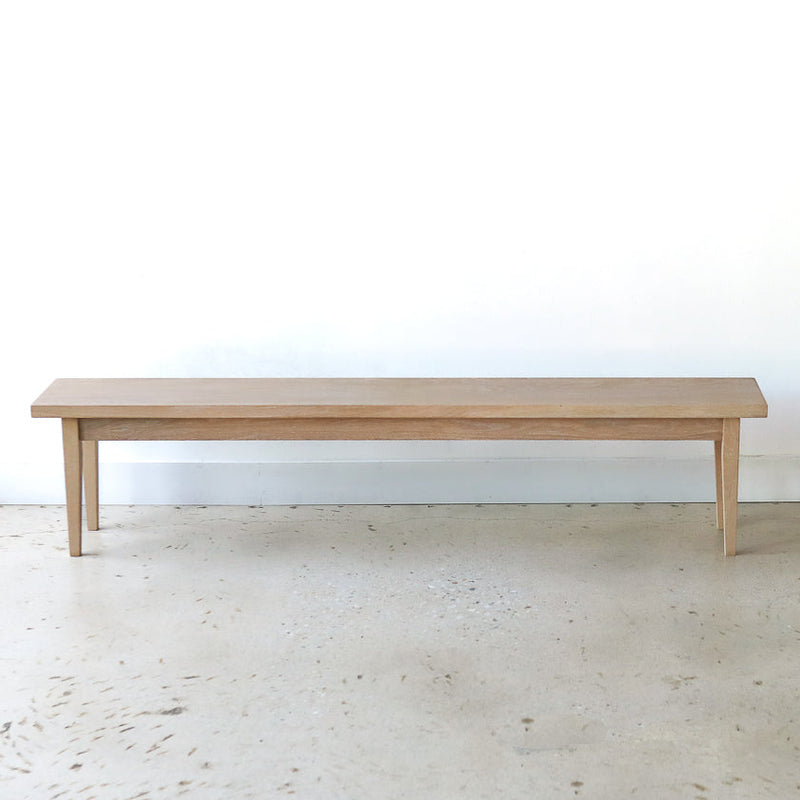 Tapered Leg Wood Bench Pictured In White Oak Natural