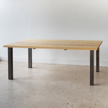 Industrial Post Leg Dining Table Pictured In Ash Clear