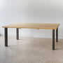 Industrial Post Leg Dining Table Pictured In Ash Clear