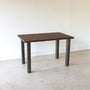 Industrial Post Leg Dining Table Pictured In Reclaimed Oak Walnut &amp; Blackened Metal Legs