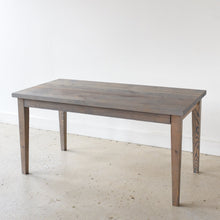 Slim Tapered Leg Dining Table Pictured in White Oak Gray