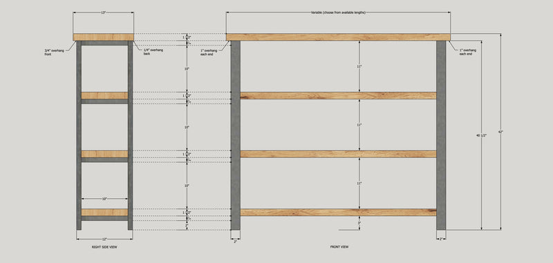 Farmhouse Wood + Metal Bookshelf