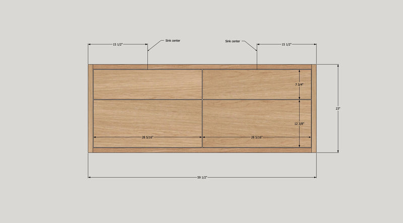 4-Drawer Floating Vanity / Double Sink