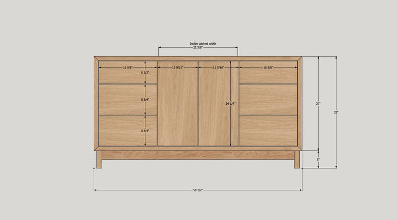 60&quot; Modern Wood Vanity / Single Sink