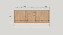 60" Modern Floating Wood Vanity / Double Sink
