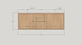 60" Modern Floating Wood Vanity / Double Sink