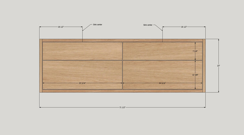 4-Drawer Floating Vanity / Double Sink