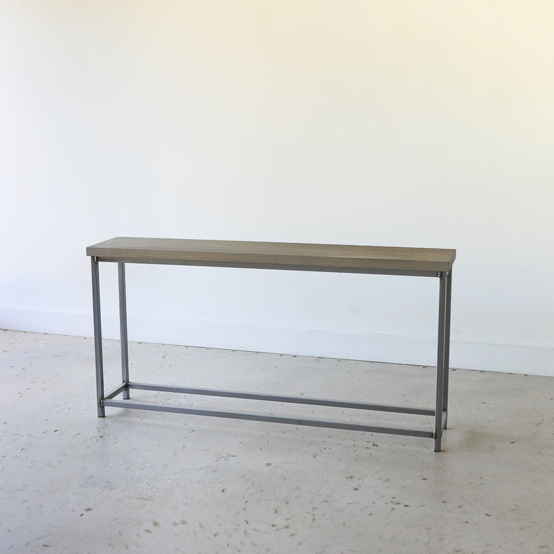 Stoic Wood Console Table Pictured In White Oak Gray