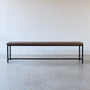 Stoic Industrial Wood Bench Pictured In Walnut Clear &amp; Blackened Metal
