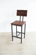 Industrial Modern Stool - Reclaimed Oak/Walnut - Specifications: