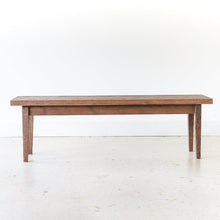 Tapered Leg Wood Bench Pictured In Reclaimed Oak Walnut
