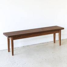 Tapered Leg Wood Bench Pictured In Walnut Clear