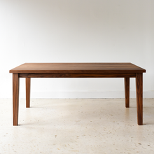 Plank Tapered Leg Dining Table pictured in Walnut Clear