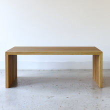  Waterfall Coffee Table Pictured in White Oak/ Clear