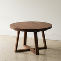 Round Solid Wood Coffee Table Pictured In Walnut Clear