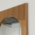 Bixby Fluted Solid Wood Mirror pictured in White Oak Clear fluting detail.