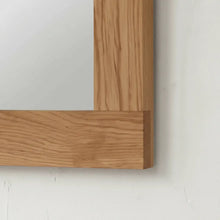 Bixby Fluted Solid Wood Mirror pictured in White Oak Clear detail joinery.