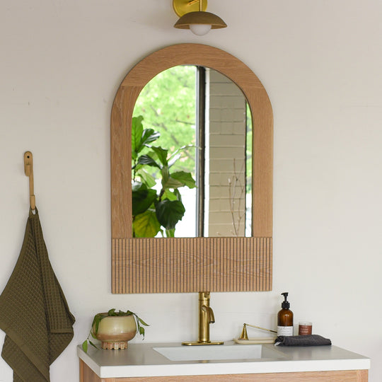 Archie Solid Wood Mirror with Fluted Detail