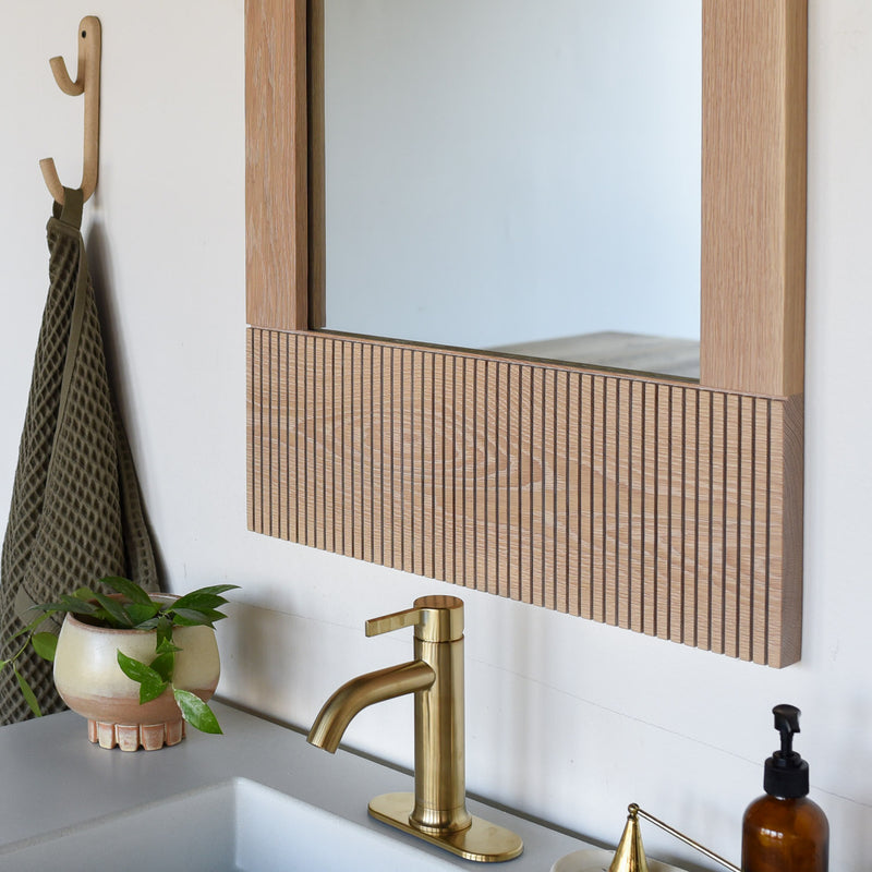 Archie Solid Wood Mirror with Fluted Detail