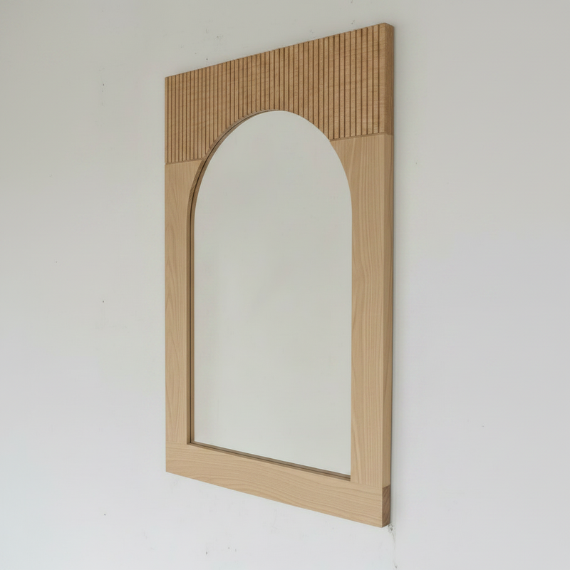 Bixby Solid Wood Mirror pictured in White Oak Natural