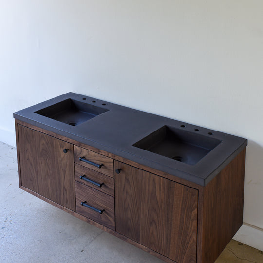 Concrete Vanity Top with Double Integral Sink