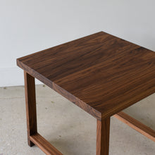 Modern Solid Wood End Table Pictured In Walnut Clear