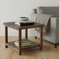 Solid Wood End Table With Lower Shelf